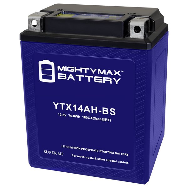 Mighty Max Battery YTX14AH-BS Lithium Replacement Battery compatible with Yuasa YUAM72H4A MAX4005370